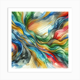 Abstract Watercolor Painting 1 Art Print