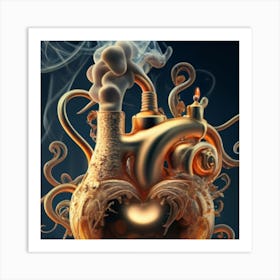 A Golden Heart Made Of Candle Smoke 9 Art Print