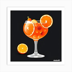 Cocktail With Orange Slices 1 Art Print