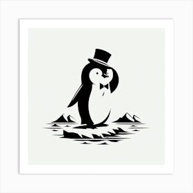 Penguin In Top Hat Art Print