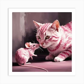 Cat And Mouse Make Friends Art Print