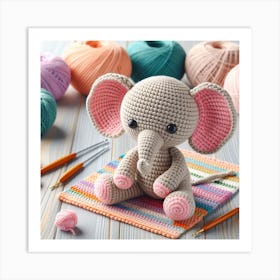 Amigurumi, elephant 1 Art Print