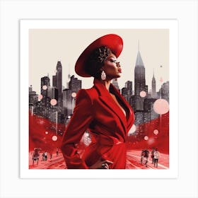 Woman In Red 12 Art Print