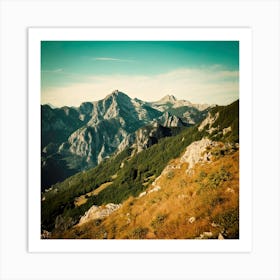 Firefly Vintage Mountain Vista Mountain Scenes With A Nostalgic, Vintage Film Effect 1 Poster