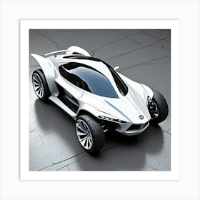 Futuristic Car Monochrome Cubism Style Art Print