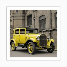 Old Yellow Car Art Print