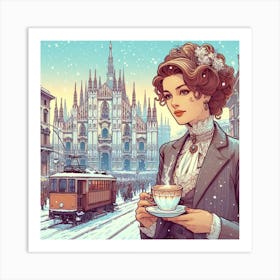 Winter In Milan Art Print