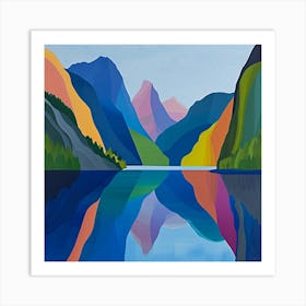 Colourful Abstract Fiordland National Park New Zealand 5 Art Print