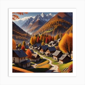 Autumn Village 31 Art Print