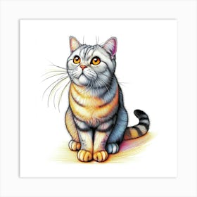 Feline Cat Creative Artwork Illustration 161 Art Print