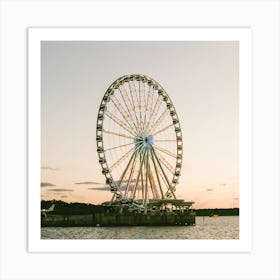 Ferris Wheel Sunset Square Art Print