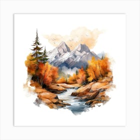 Watercolor Landscape Painting 23 Art Print