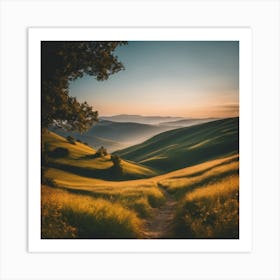 Sunset In The Hills Art Print