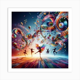 Abstract Music Background Art Print