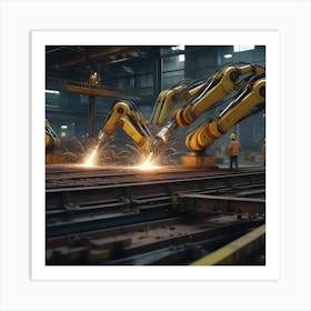 Robots In The Factory Art Print