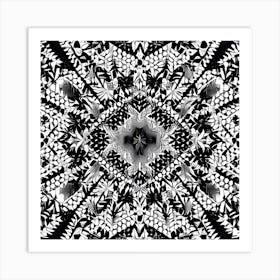 Abstract Black And White Seamless Pattern Art Print