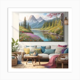 Mountain Landscape Canvas Art Art Print