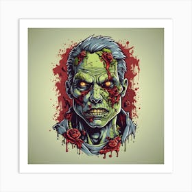 Zombie Head Art Print