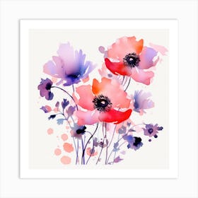 Watercolor Flowers 5 Art Print