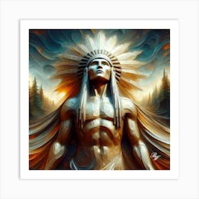 Bronze Native American Abstract Statue 2 Copy Art Print