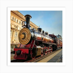 Firefly Intricate Steampunk Locomotive At Victorian London Station 63892 (2) Art Print