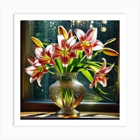 Lilies In A Vase 8 Art Print