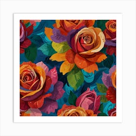 Colorful Roses 4 Art Print