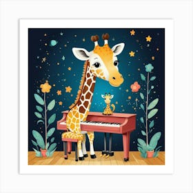 Default Giraffe Piano Nursery Kids Art Print 1 Art Print