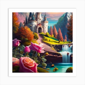 A beautiful and wonderful castle in the middle of stunning nature 4 Art Print