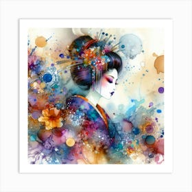 Creativel Geisha Illustration 164 Art Print