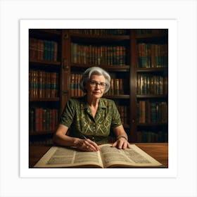 The Elderly Lady Librarian 054 Art Print