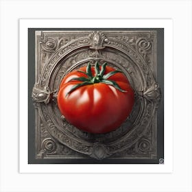 Tomato On A Metal Plate Art Print