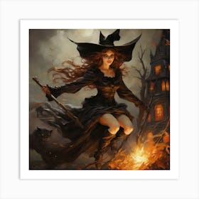 Witch Flying 1 Art Print