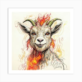 Goat On Fire 56 Art Print