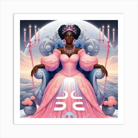 Black Woman On A Throne Art Print