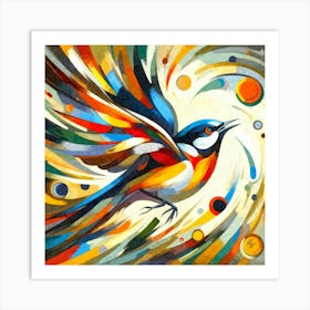 Oil Texture Abstract Bird 3 Copy Art Print