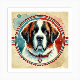 Watercolor Saint Bernard 1 Art Print