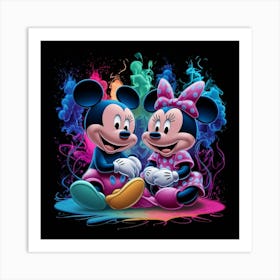 Mickey And Minnie Baby Art Print