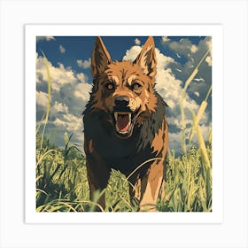 Giant Angry German Shepherd Dog 3 Art Print