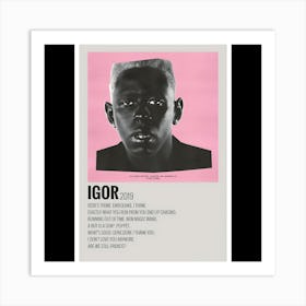 IGOR - Tyler, The Creator, 2019 Art Print