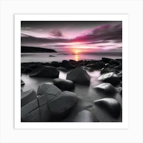 Sunset Over Rocks 12 Art Print