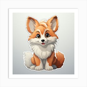 Corgi Sticker Art Print