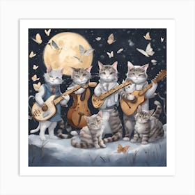 Band Of Cats Art Print