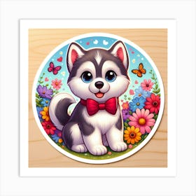 Husky Puppy Art Print