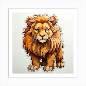 Lion Sticker Art Print