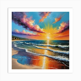 Sunset On The Beach 5 Art Print