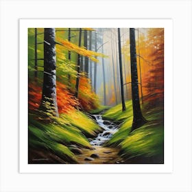 Stream In The Woods 3 Art Print