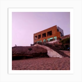 Beach House At Dusk Art Print