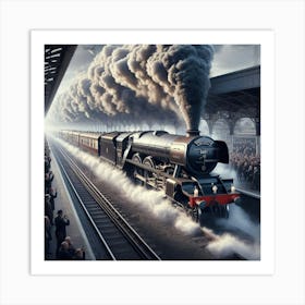 Steam Train At The Station 1 Art Print