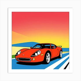 Urban Roads and Racing Pop Art Scene Art Print